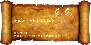 Győrffy Ottó névjegykártya